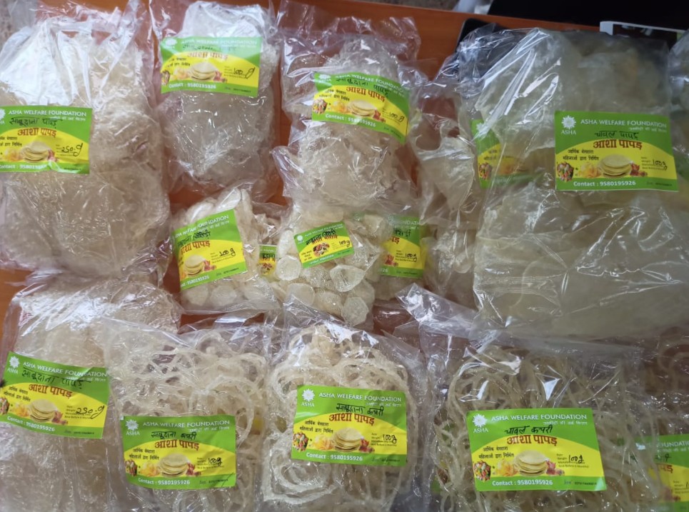 Asha Papad range — sabudana and chawal papad and kachri